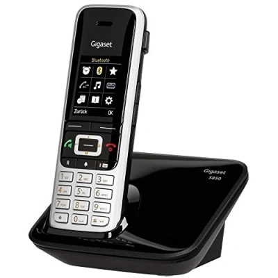 Afbeelding van Gigaset S850 draadloze telefoon zonder antwoordapparaat extra groot adresboek headsetaansluiting en reikwijdtewaarschuwing handsfree functie optisch signaal voor gemiste oproepen,