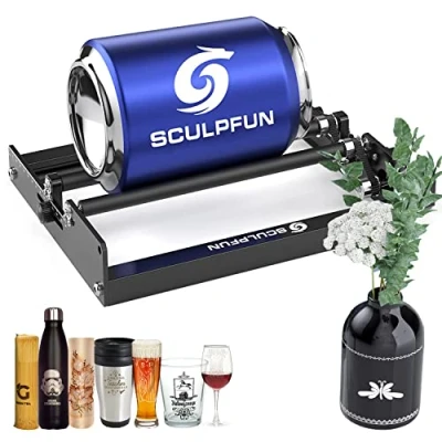 Afbeelding van SCULPFUN Rotary Roller s9 lasergraveermachine, Laser rotatiewals, roterende roller, lasergravuremachine, Y as rotatieroller, 360 graden rotatie voor lasergraveren van cilindrische objecten (inclusief 4 verhoogde voeten)