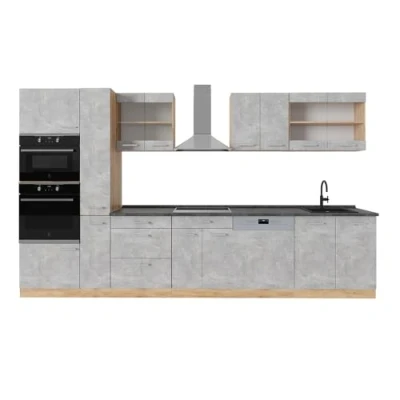 Afbeelding van Vicco Complete keuken R Line, Beton/gouden eik, 350 cm , WB Antraciet