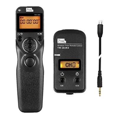 Afbeelding van Pixel draadloze timer afstandsbediening TW283 S2 draadontspanner compatibel met Sony a1 a9 a7 a7R a7S a6600 a6500 a6400 a6300 a6100 a6000 a5000 RX100II RX10 RX0 A68 Z. V 1