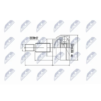 Afbeelding van Homokineet reparatie set, aandrijfas NTY NPZ FR 028
