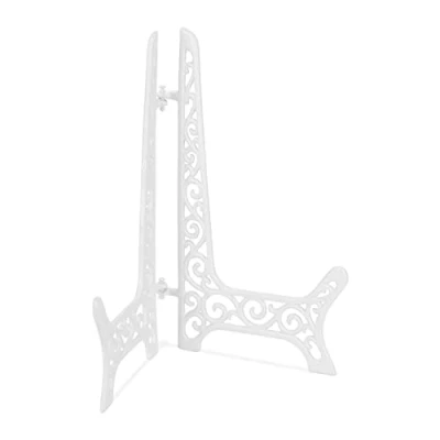 Afbeelding van Relaxdays kookboekstandaard gietijzer bordenstandaard 24,5x1,5 cm tafelezel antiek wit