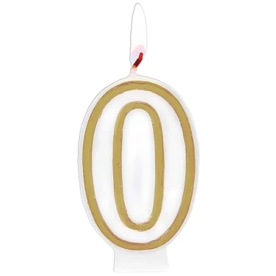 Afbeelding van Folat Kaars cijfer 0 simply chique gold 9 cm