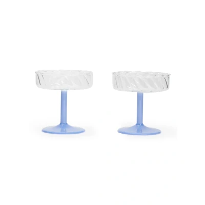 Afbeelding van &amp;Klevering Twirl coupe 20 cl set van 2 Blauw
