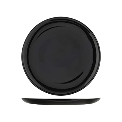 Afbeelding van H&amp;h set 6 piatti pizza premiere in vetro opale nero cm 32