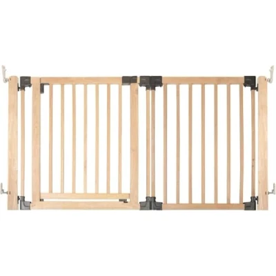 Afbeelding van Safetots Houten Multi Panel Room Divider Assortiment, Tot 156,5cm (11 opties beschikbaar), Natuurlijk Hout, Flexibele Kamerbarrière met Meerdere Panelen, Kamer Verdeler Deur voor Baby en Peuter, Eenvoudige Installatie
