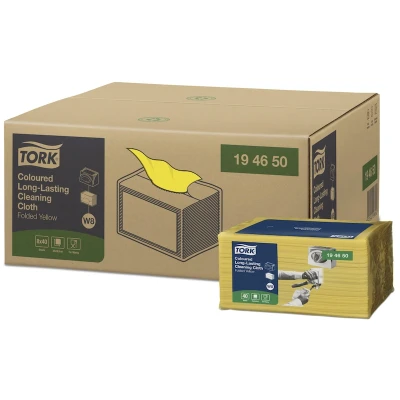 Afbeelding van Tork Long Lasting Gevouwen Reinigingsdoek Geel W8 194650