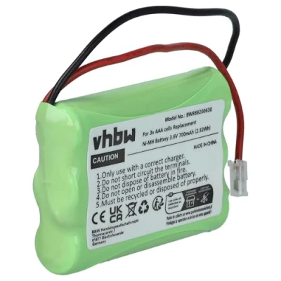 Afbeelding van vhbw Universele accu compatibel met diverse apparaten (700 mAh, 3,6 V, NiMH) 3 x cellen type AAA, HR03, Micro