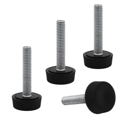 Afbeelding van SKIR&#039;CO 4 stuks, meubelstelpoten M6 x 30 mm, verstelbare ronde poten 20 mm diameter, draadnivellervoet