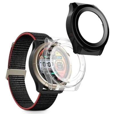 Afbeelding van kwmobile 2x cover geschikt voor Amazfit Cheetah / Pro Fitnesstracker van gehard glas en kunststof frame set transparant zwart