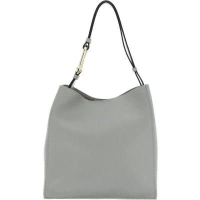 Afbeelding van FURLA Leren Handtas Schoudertas Nuvola Bucket Bag Cenere Grijs
