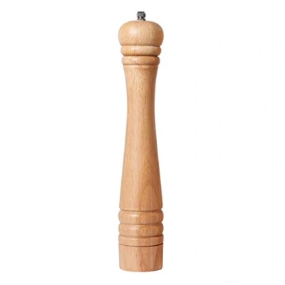 Afbeelding van Pepermolen, Zoutmolen, Harde &amp; Verstelbare Keramische Molen, Rubber hout, 30 cm Hoogte