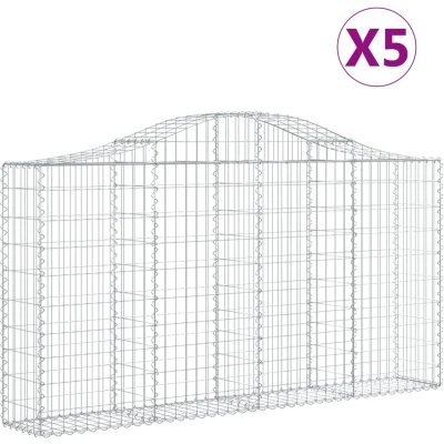 Afbeelding van vidaXL Schanskorven 5 st gewelfd 200x30x100/120 cm ijzer