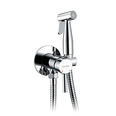 Afbeelding van GRIFEMA G154 1 Bidetkranen, Bidetkraan met Koud en Warm Water, Verzonken voor Bidet WC, Kraan, Douchehand Slang, Chroom, Zilver