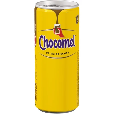 Afbeelding van Chocomel chocolademelk, blik van 25 cl, vol, pak 24 stuks chocolademelk
