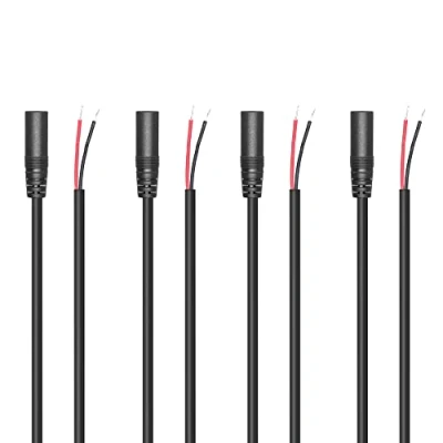 Afbeelding van RIIEYOCA Vervanging 3.5mm Vrouwelijke Jack naar Bare Wire Open End 1/8 &quot;TS 2 polige Stereo Audio Kabel voor Apparatuur Geïnstalleerd of Oortelefoon Microfoon Reparatie, 1M (4 Pack)