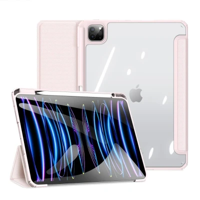 Afbeelding van Dux Ducis Tablet hoes geschikt voor Apple iPad Pro 11 (2024) Toby Series Auto Wake/Sleep functie Met Pencil houder Roze