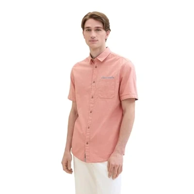Afbeelding van TOM TAILOR heren overhemd, 35406 Coral Small Structuur, L