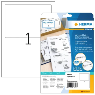 Afbeelding van HERMA 8316 adreslabels Wit