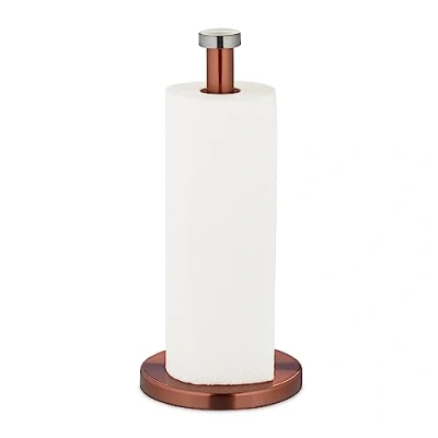 Afbeelding van Relaxdays keukenrolhouder rvs koper 32 x 15 cm staande rolhouder aanrecht modern
