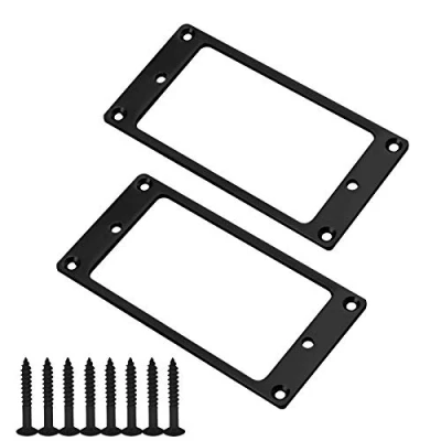 Afbeelding van OTOTEC 2 Stks Zwarte Humbucker Pickup Montage Ringen Met Schroeven Fittings 92x45.5x2mm Metalen Platte Cover Frame Voor Elektrische Gitaar Vervanging Onderdelen