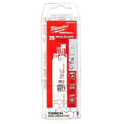 Afbeelding van MILWAUKEE 48008712 reciprozaagblad voor metaal 150 / 2,5 mm 10 TPI (25 st.)