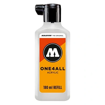 Afbeelding van Molotow ONE4ALL Refill acryl, kleur 160 signaal wit 180 ml, navulinkt voor permanente marker