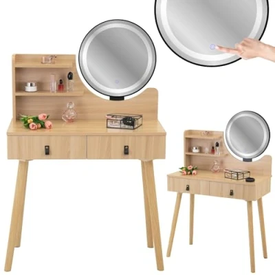 Afbeelding van Kaptafel met LED spiegel SCANDI cosmetic Scandinavisch