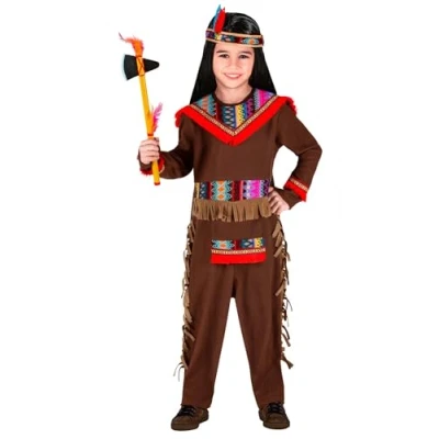 Afbeelding van Widmann Indiaan Kostuum Bijzondere Bizon Prairie Kind Bruin Maat 116 Carnavalskleding Verkleedkleding