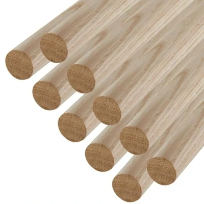 Afbeelding van 10 stuks SOTECH eiken ronde stokken glad Ø30 x 800 mm houten voor handwerk of als kapstok