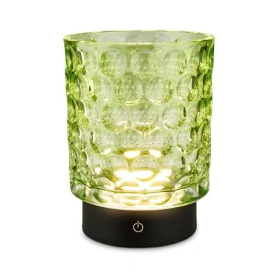 Afbeelding van BRILONER LED tafellamp snoerloos IP44 met glazen behuizing, touchdimbaar in stappen, oplaadbare batterij &amp; lichtbron verwisselbaar, kinderkamer, 15x11 cm, groen
