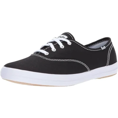 Afbeelding van Keds Champion Canvas damessportschoenen met vetersluiting, Zwart Canvas, 5.5 Wide