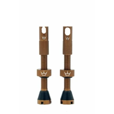 Afbeelding van Peaty&#039;s X Chris King MK2 Tubeless Valves Presta Geïntegreerde spaaksleutel en klep Core Removal Caps, mountainbike, weg &amp; grind fietsband, insert compatibel, 7075 aluminium 42mm, Bourbon