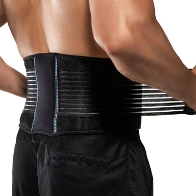 Afbeelding van Rug Ondersteuning Riem van BraceUP voor mannen en vrouwen Ademende taille lumbale onderrug brace ischias, hernia, scoliose rugpijn verlichting, zwaar tillen, met twee verstelbare riemen (XXL)