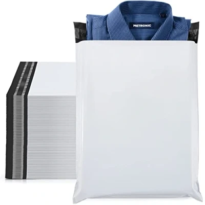 Afbeelding van Switory 100 stuks 25,5 cm x 33,1 verzendtassen waterdicht goederen verzendzakken B4 voor kleding wit plastic ondoorzichtig zelfklevend milieubescherming cadeautas Kerstmis