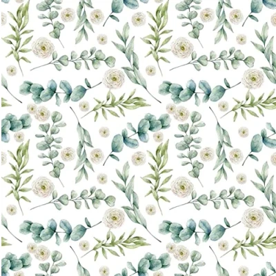 Afbeelding van Melody Jane Poppenhuis Eucalyptus Bloemen Patroon Miniatuur Print Behang 1:12