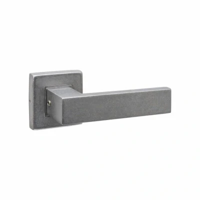 Afbeelding van Intersteel deurkruk Amsterdam met rozet massief verdekt 53x53x10mm nokken PVD RVS getrommeld