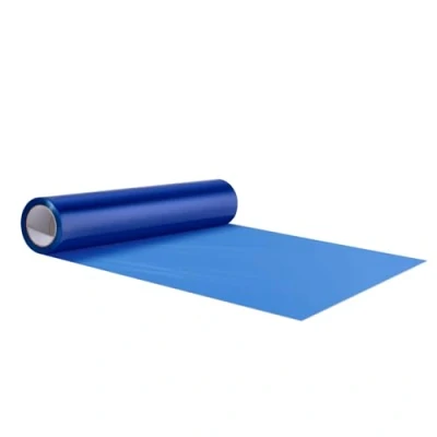 Afbeelding van VEVOR Vloerbeschermingsfolie, 24 &quot;x 200&quot; rol. Tijdelijke vloerbeschermende afdekfolie, zware doorzichtige zelfklevende vloerbeschermer, blauw