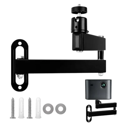 Afbeelding van letuxaamz Projector Stand Beamer Houder Muur Metalen Multi Hoek Verstelbare Pak voor Projector/Bewakingsbeugel met 1/4 inch Schroefinterface Scharnierarm