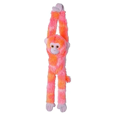 Afbeelding van Wild Republic Hanging Monkey Vibes, roze, pluche dier, 56 cm, cadeau voor babyshower, milieuvriendelijk speelgoed, vulling gemaakt van gerecyclede waterflessen