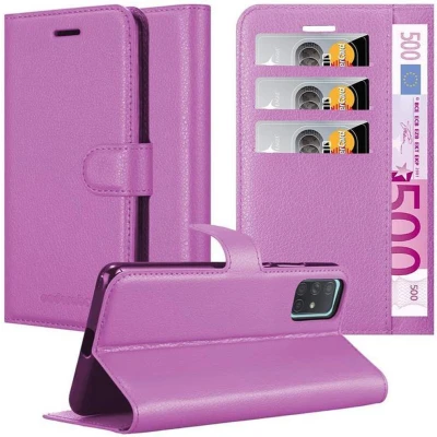 Afbeelding van Cadorabo Hoesje geschikt voor Samsung Galaxy A71 5G in MANGAAN PAARS Beschermhoes Cover magnetische sluiting Case