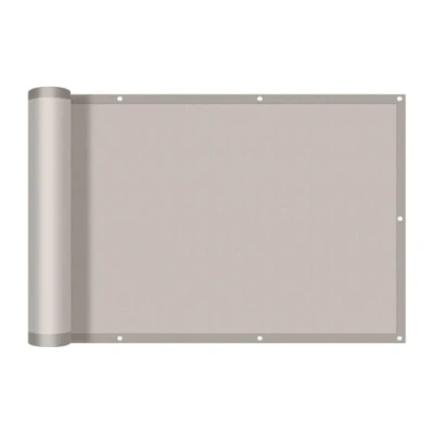 Afbeelding van SUNNY GUARD Balkonscherm, inkijkbescherming, 100 x 500 cm, balkonafdekking, PES UV bescherming, weerbestendig, met kabelbinders, Taupe