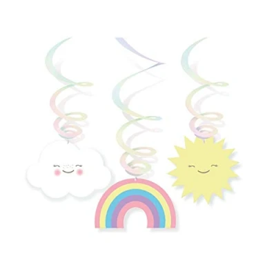 Afbeelding van Swirls Rainbow &amp; Cloud 6 stuks