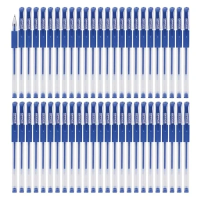 Afbeelding van OFFICER PRODUCTS Gelbalpen Balpen 50 stuks (50 stuks) / gelinkt Kleur: Blauw/Ball diameter: 0,5 mm/gelpennen gelpennen/waterdicht en niet vervagende inkt/rubberen grip