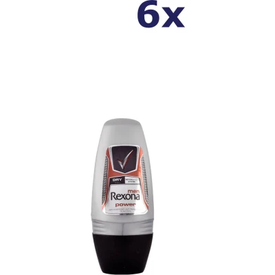 Afbeelding van 6 pack REXONA Men Deo Roll on &quot;POWER&quot; Anti Transpirant 50 ml