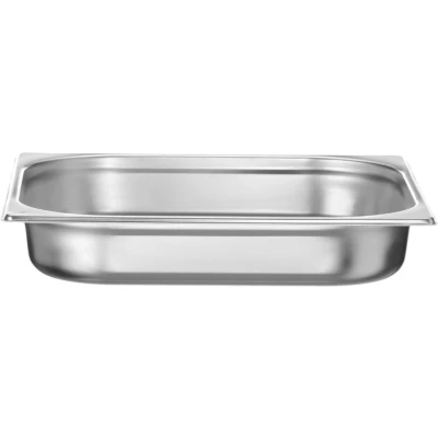 Afbeelding van HENDI Gastronorm container, temperatuurbestendig van 40 tot 300C, geschikt voor ovens, bain marie, koelkasten en vriezers, chafing dishes, 5.5L, GN 2/3, 354x325x(H)65mm, roestvast staal