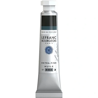 Afbeelding van Lefranc Bourgeois 405024 Extra fijne olieverf met hoogwaardige kunstenaarspigmenten, lichtecht, verouderingsbestendig 20ml Tube, Perylene Black