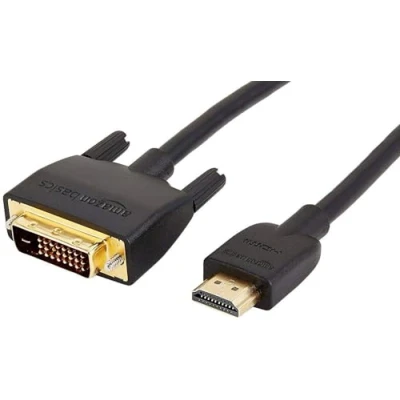 Afbeelding van Amazon Basics HDMI A naar DVI adapterkabel, 1,8 m, niet voor aansluiting op SCART of VGA aansluitingen, zwart