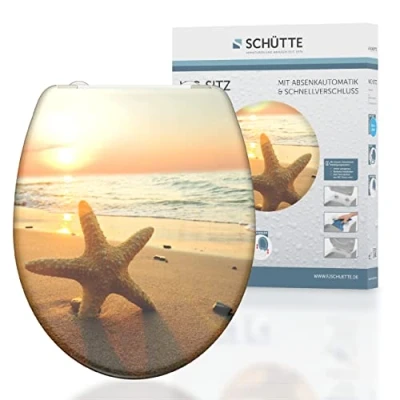 Afbeelding van Toiletbril met soft close SEA STAR duroplast print