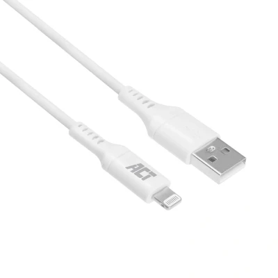 Afbeelding van ACT AC3012 USB A naar Apple Lightning Kabel Laad en Datakabel MFI Gecertificeerd 2 meter